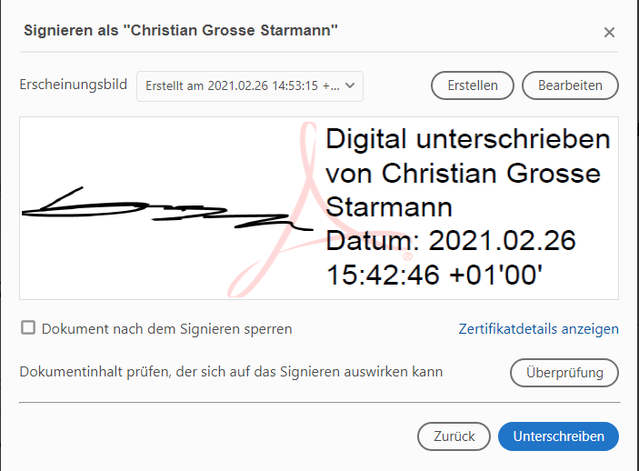 Screenshot Adobe-Signieren